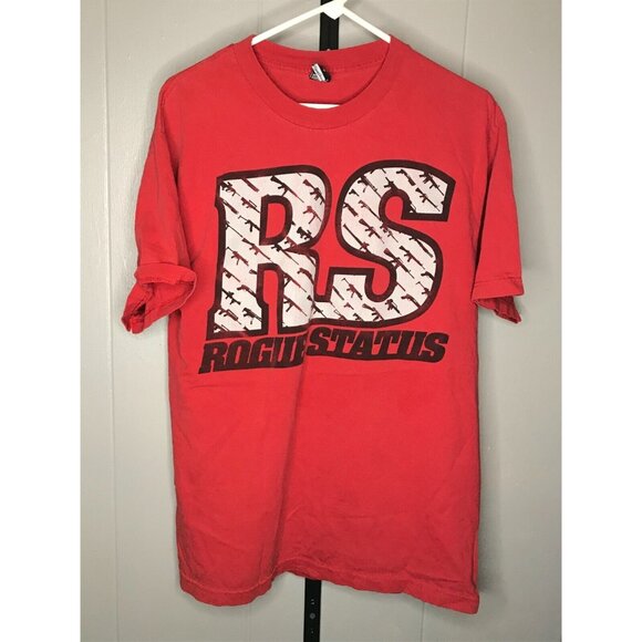 Vintage Rogue Status Spellout Shirt By Rob Dyrdek size LG Ak47 Y2K 2000s - Picture 1 of 6